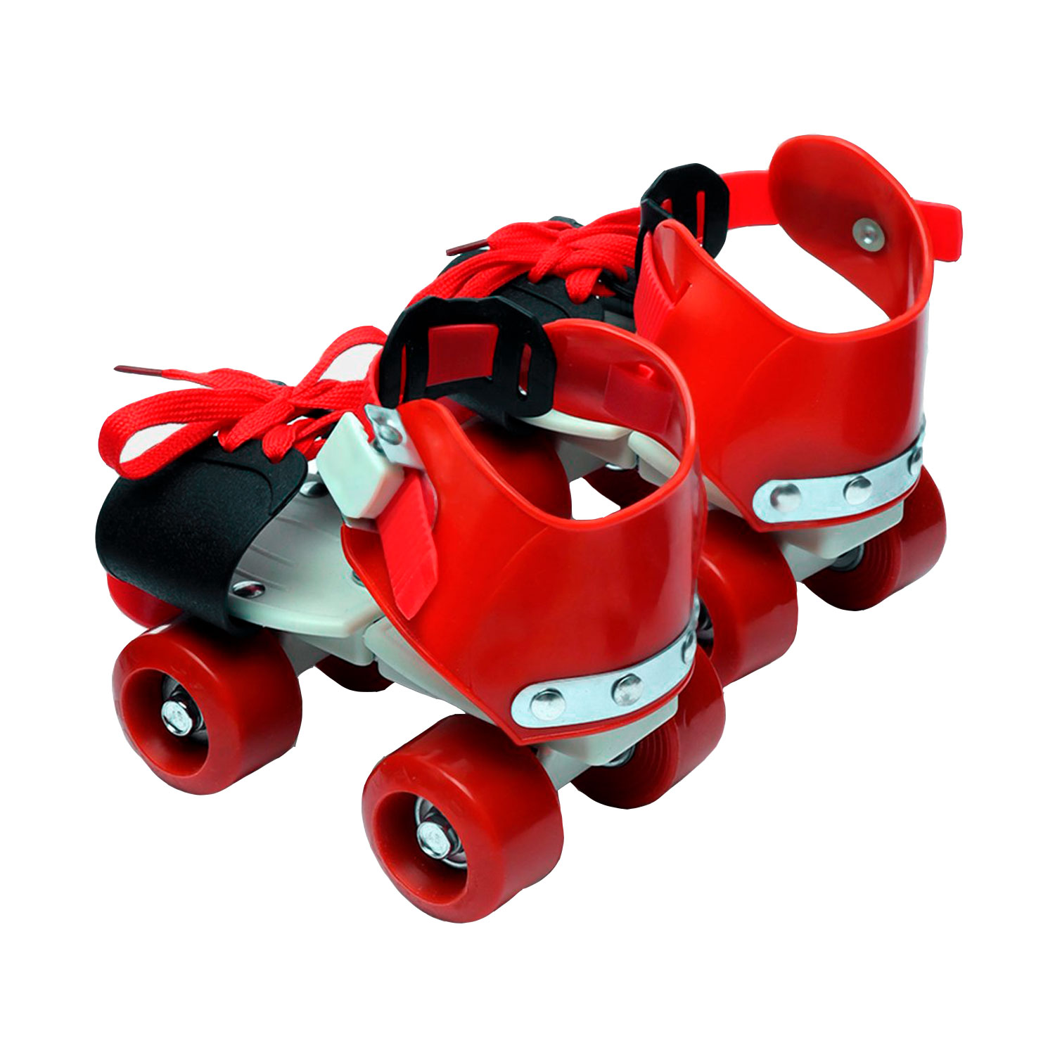 Двухрядные роликовые коньки для детей (красный)