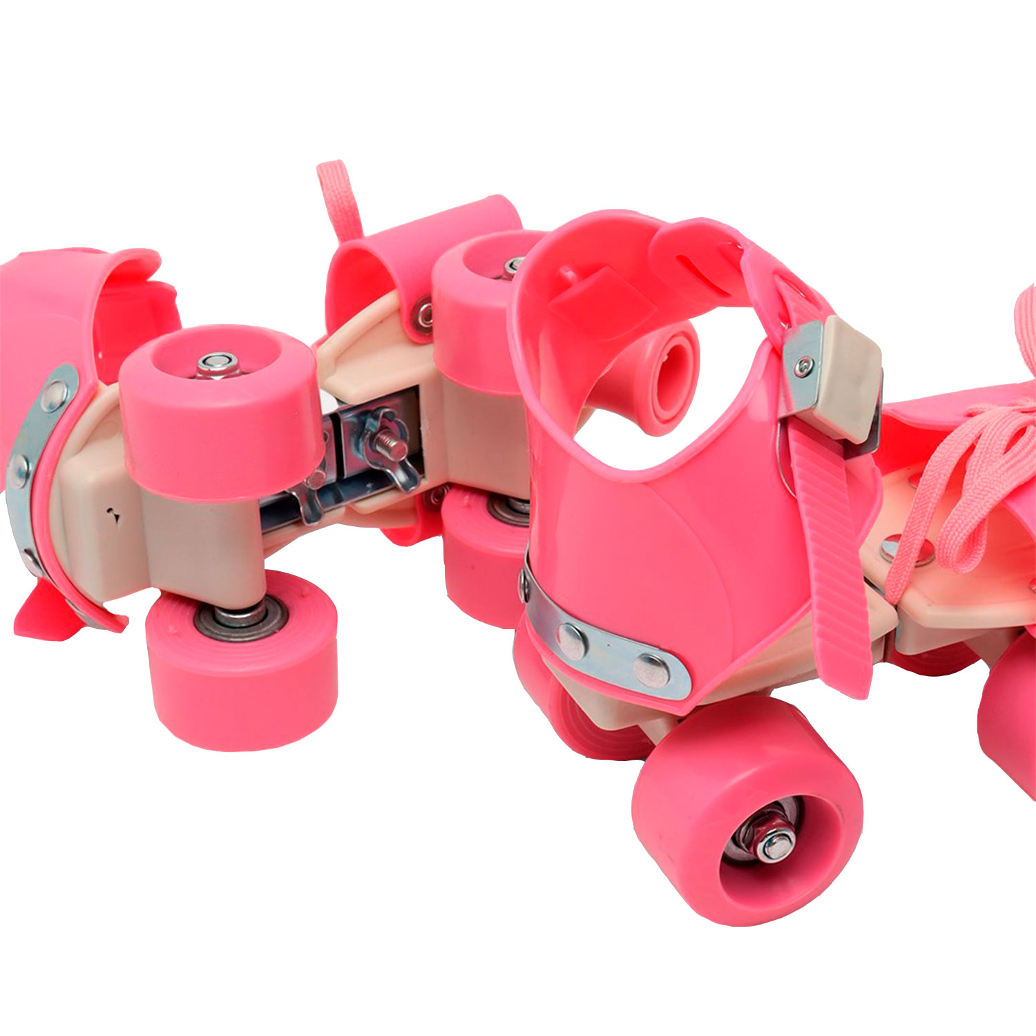 Двухрядные роликовые коньки для детей (розовый)