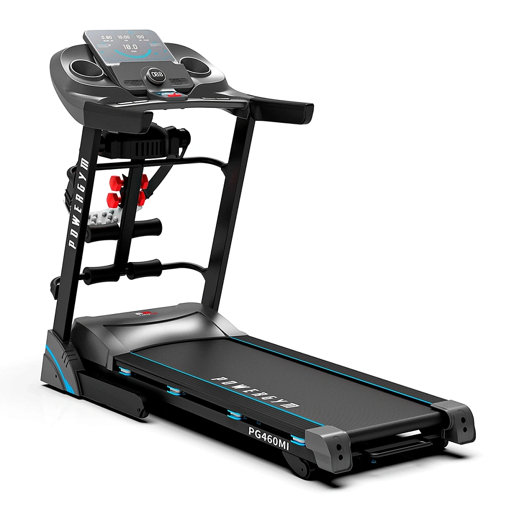 Беговая дорожка PowerGym PG-460MI с массажером и гантелями, домашний тренажёр